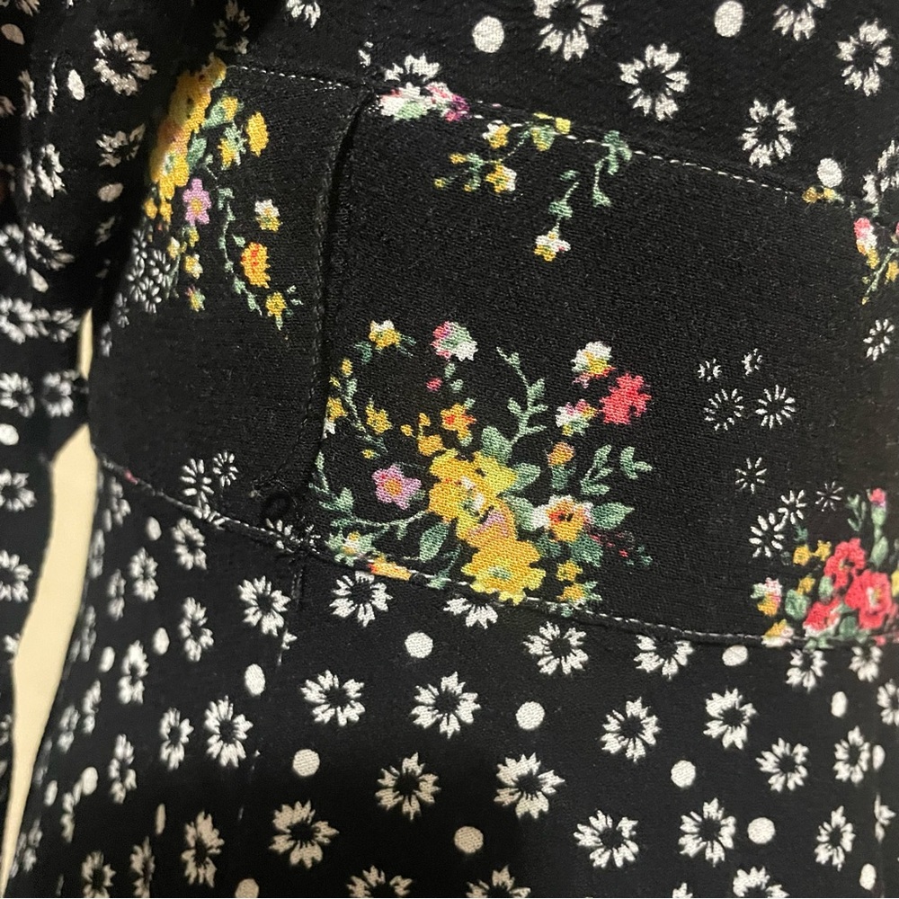 FP Wonderland Floral Black Long Sleeve mini dress XS - Picture 8 of 11